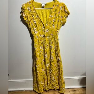 URBAN Romantics Yellow Floral Midi Dress